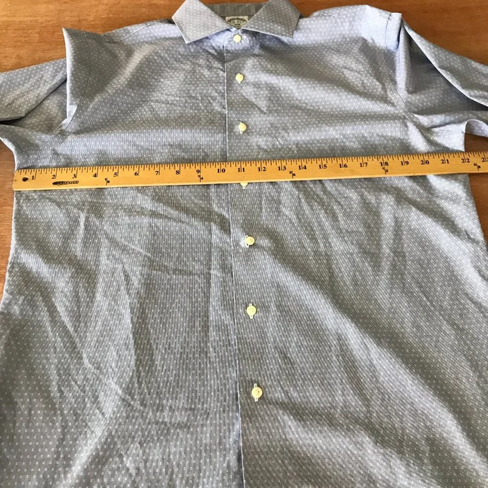 Brooks Brothers 1818 Regent Non Iron Dress Shirt Men 16-4/5 Gray Button Up 17020 - Picture 6 of 12